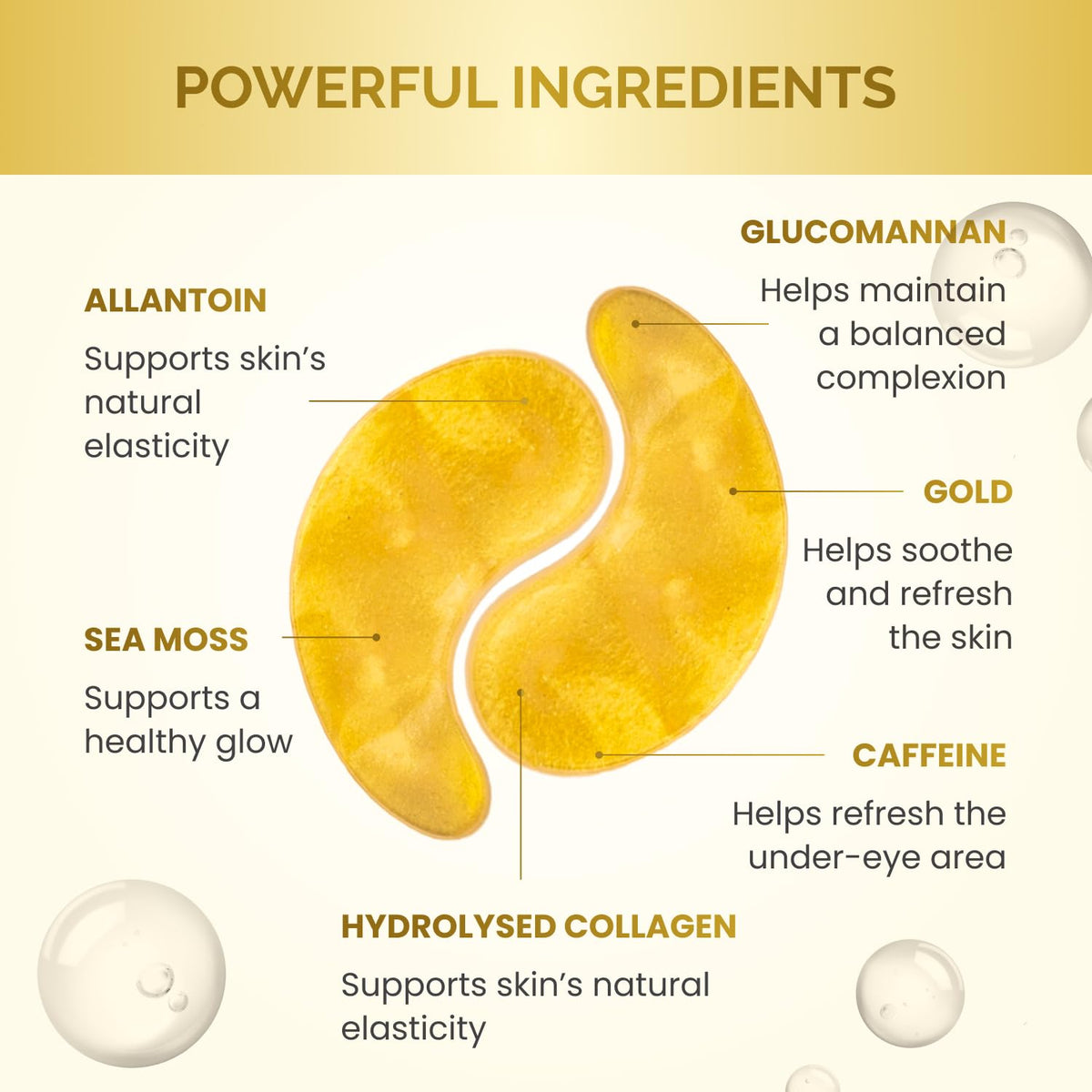 PLANTIFIQUE close-up hydrogel texture with gold flakes for luminous finish