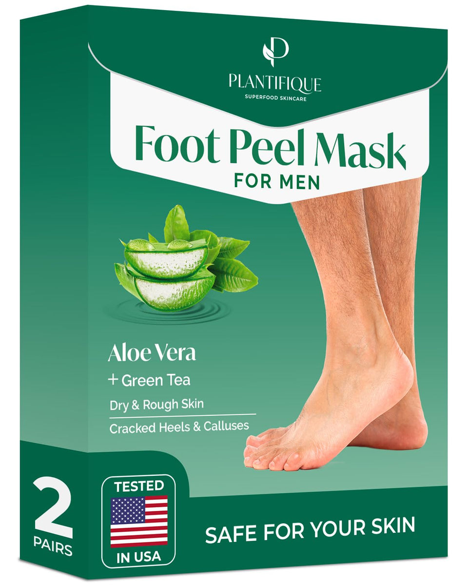 PLANTIFIQUE front packaging showing two-foot peel mask pack benefits