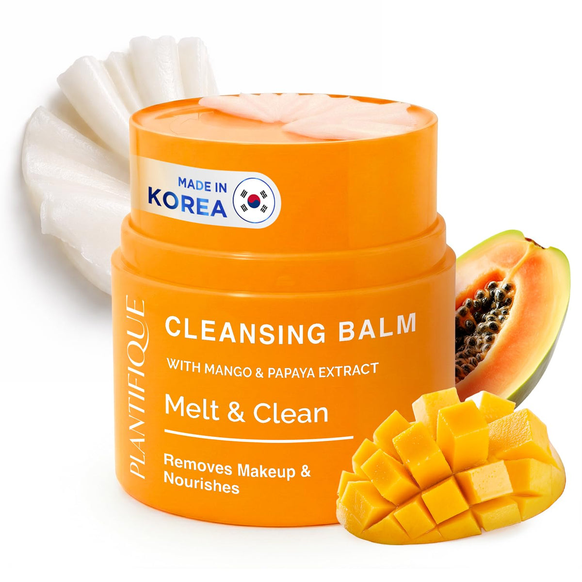 PLANTIFIQUE front packaging showing compact cleanser and convenience