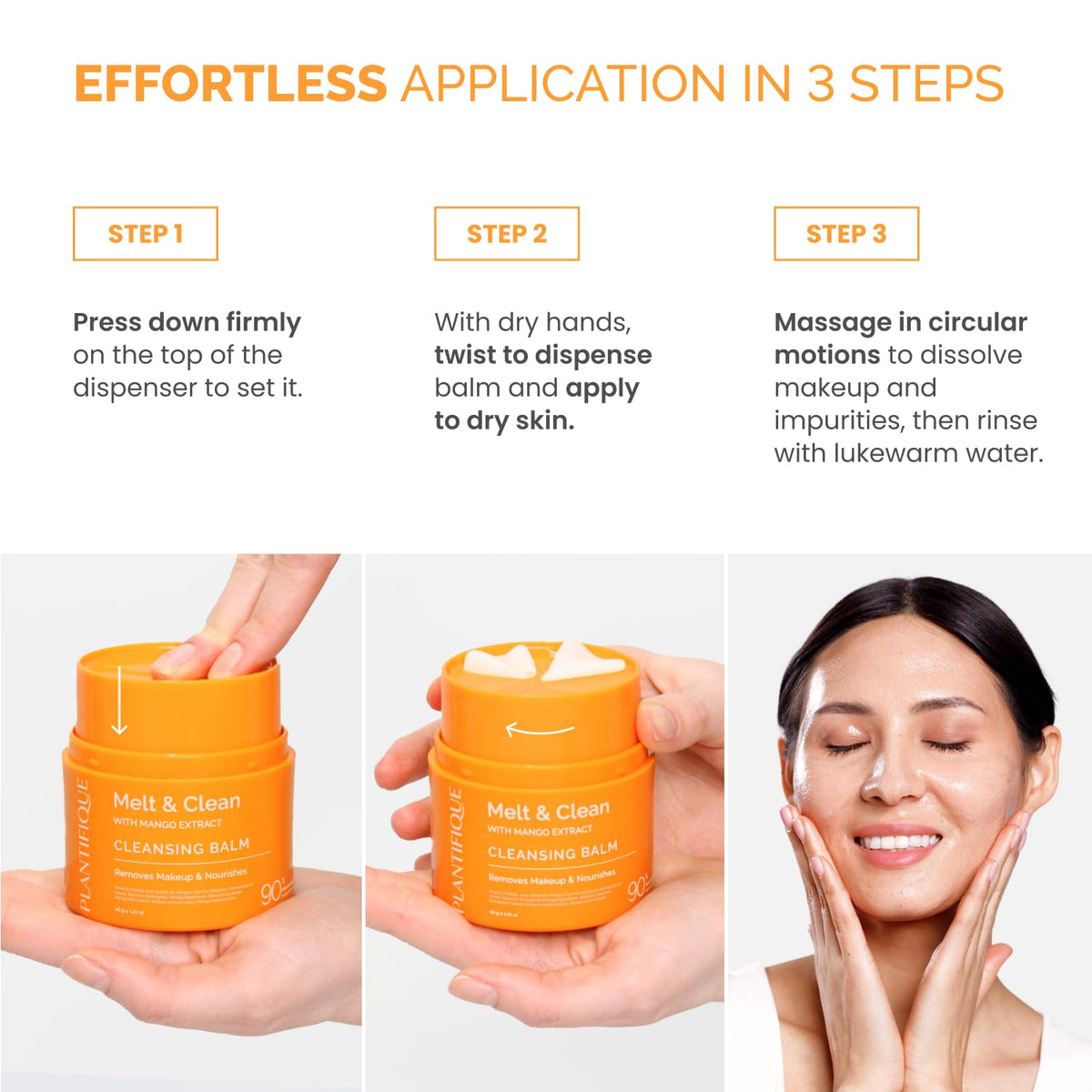 PLANTIFIQUE ingredient botanicals display mango papaya rice extracts for nourishment