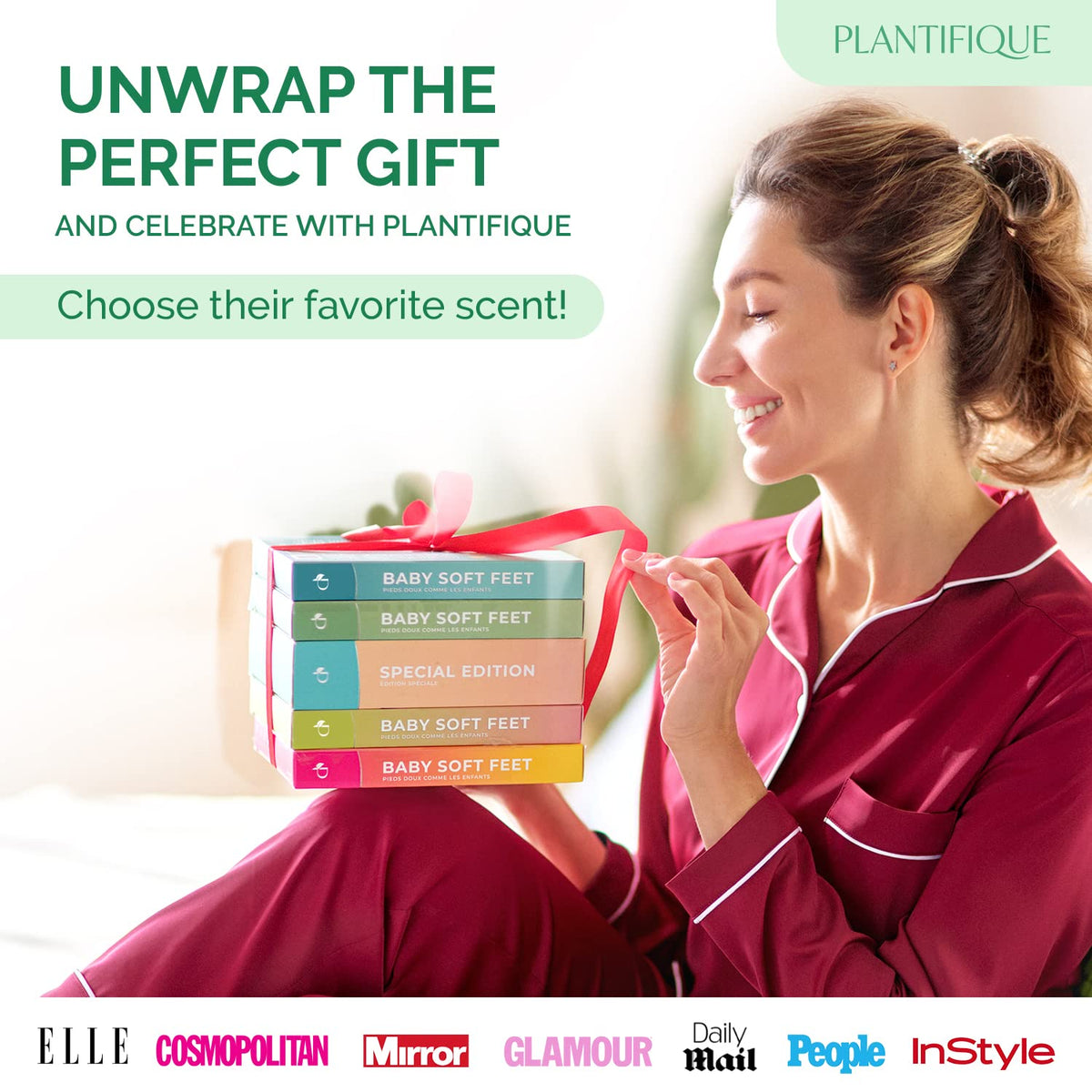 PLANTIFIQUE lifestyle spa setting with foot mask demonstrating relaxation benefit