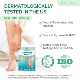 PLANTIFIQUE in-use mask on feet during soak for comfortable at-home treatment