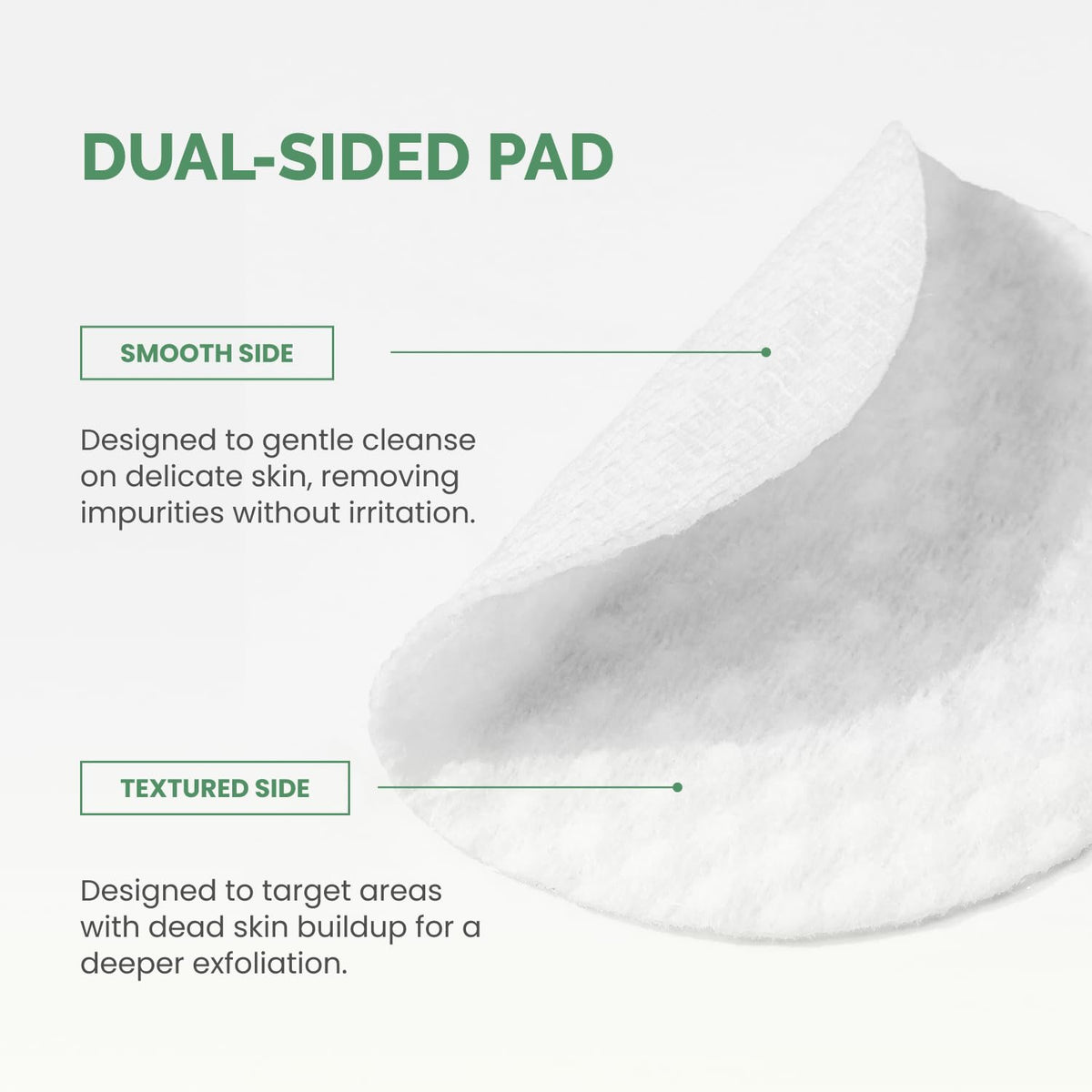 PLANTIFIQUE pad soaked in solution demonstrating active acids and soothing ingredients for balanced renewal