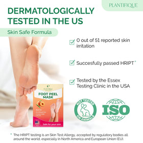 PLANTIFIQUE foot mask in use demonstrating comfortable at-home treatment