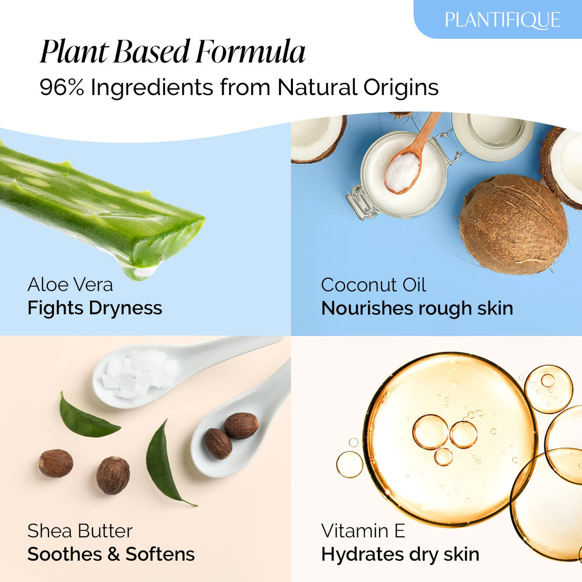 PLANTIFIQUE shea butter detail emphasizing rich conditioning benefit