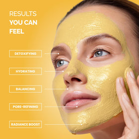 PLANTIFIQUE creamy turmeric clay texture close-up highlighting smooth blend