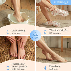 PLANTIFIQUE person wearing socks during home foot spa relaxing benefit