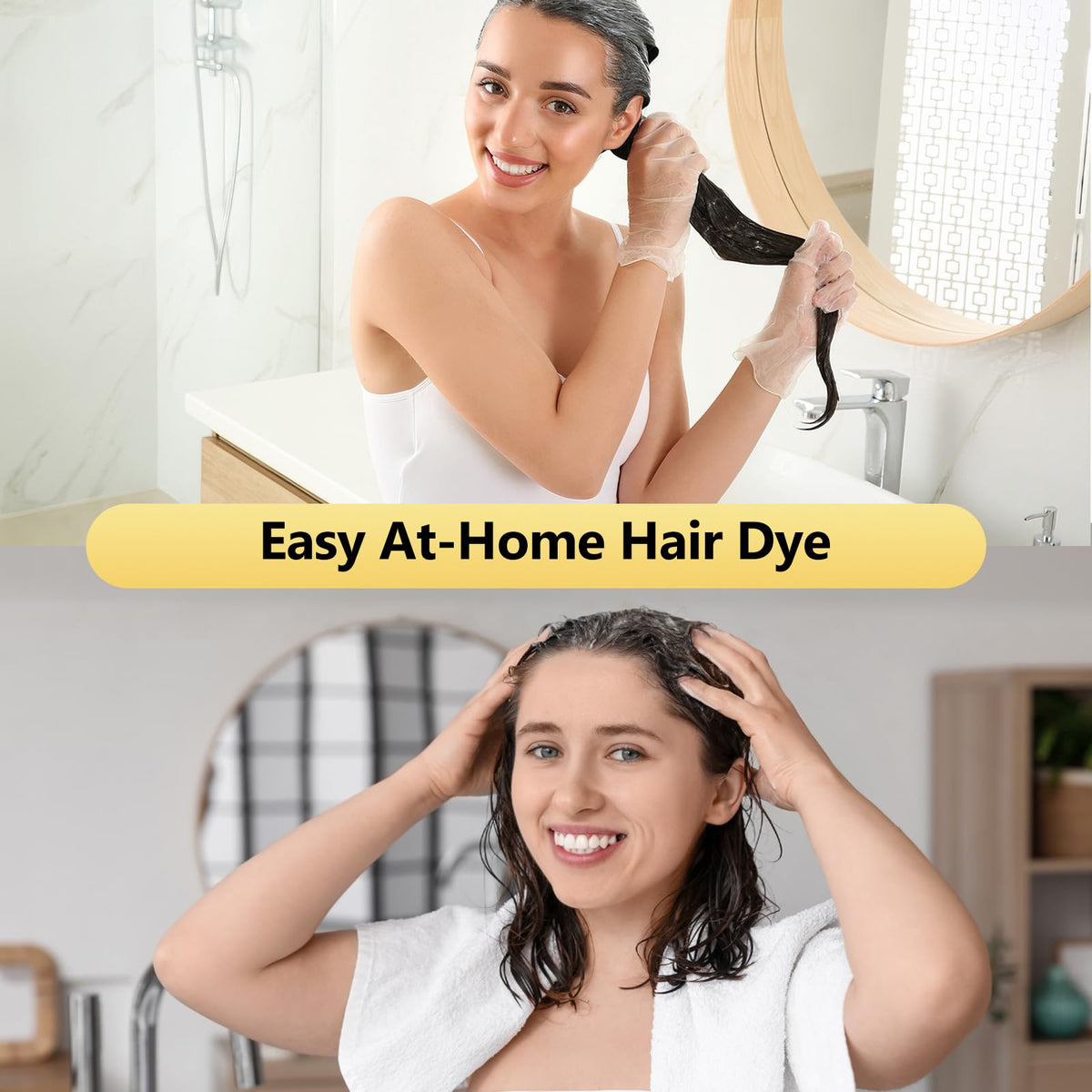 Plantkonw styled dark brown hair showing glossy finish and refreshed color