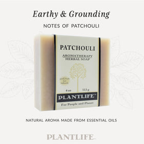 Plantlife patchouli bars stacked for size comparison demonstrating 4oz scale