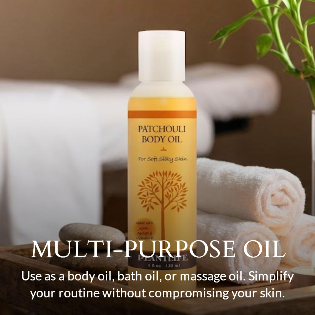 Plantlife oil applied to forearm highlighting smooth skin and moisturizing effect