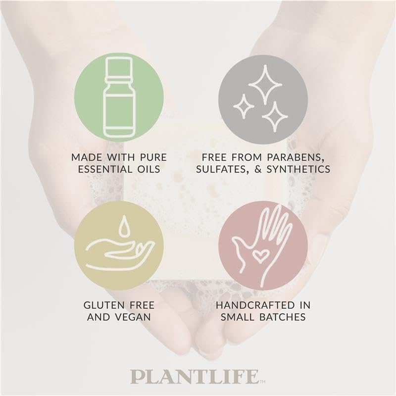 Plantlife patchouli lather in hand illustrating creamy gentle cleansing