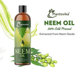 Plantovika neem oil pouring to show texture and easy blending benefit