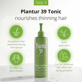 Plantur 39 label close-up showing phyto-caffeine ingredients for scalp support