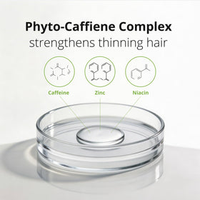 Woman massaging Plantur 39 shampoo into scalp to improve hair body