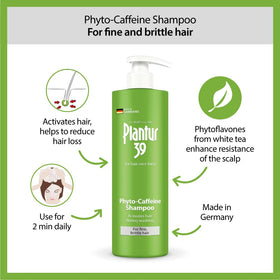 Plantur 39 dispenser producing foam to demonstrate gentle cleansing and scalp coverage