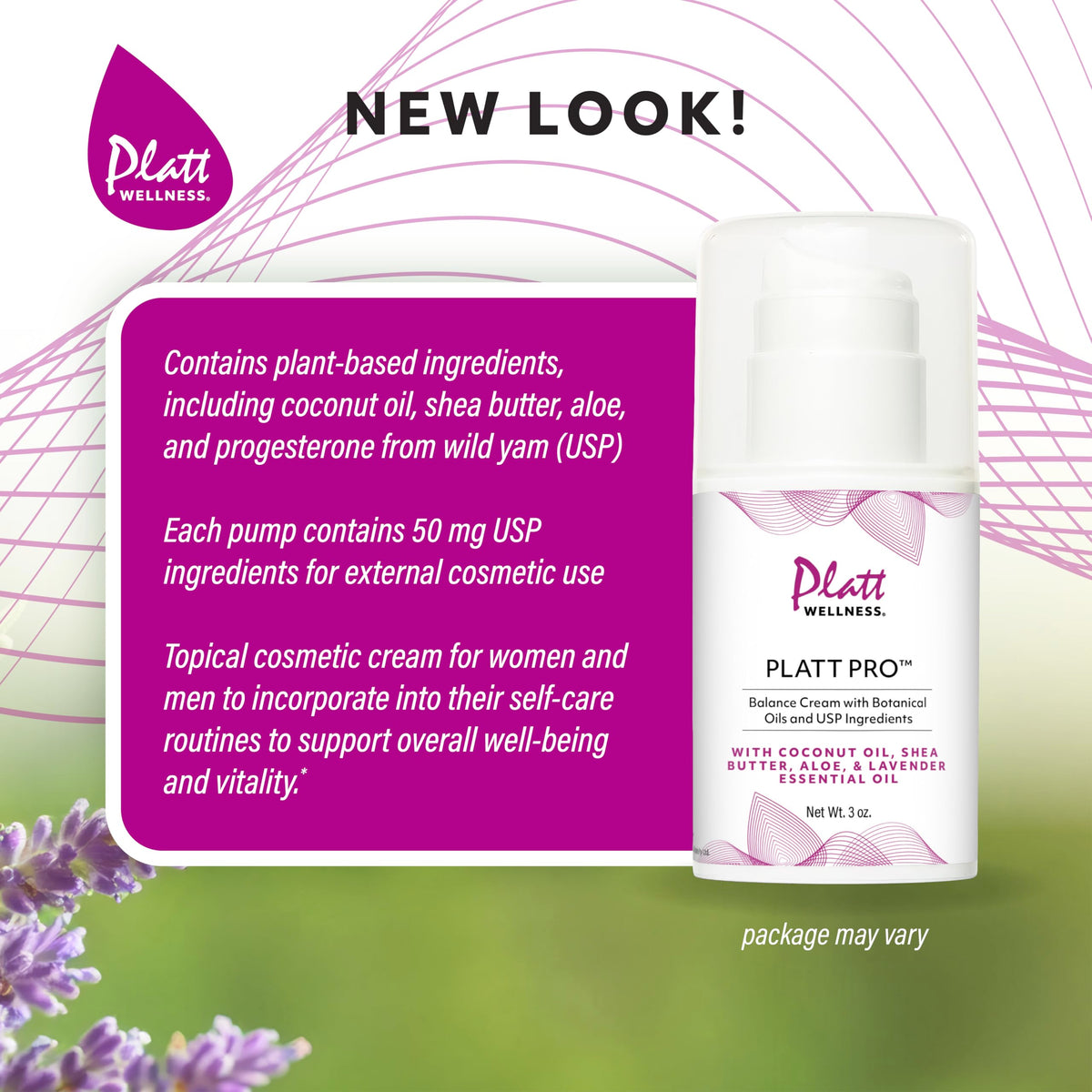 Platt Wellness label details highlighting USP progesterone and ingredient transparency