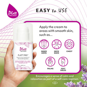 Platt Wellness cream texture close-up showing lightweight absorbent benefit