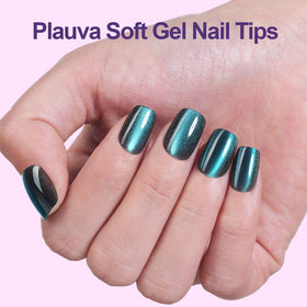 Plauva close-up cat eye texture highlighting soft-gel shimmer for salon-quality shine