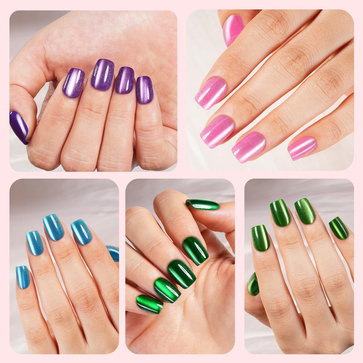 Plauva nails being pressed on demonstrating easy application benefit