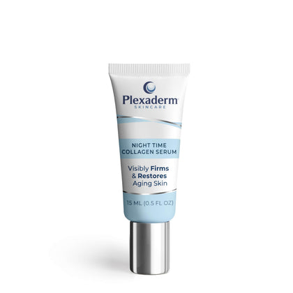 Plexaderm front bottle showing product label and compact size for travel