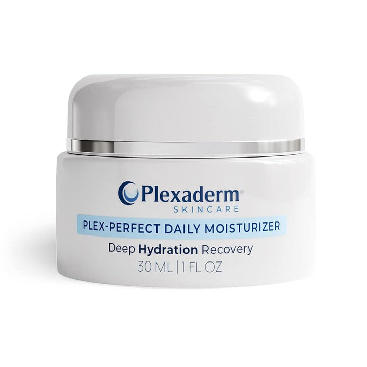 Plexaderm front packaging showing tube and label for easy identification and trusted hydration