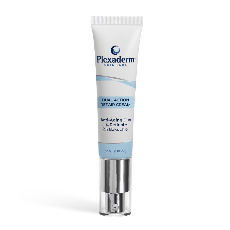 Plexaderm front packaging showing product and benefit for neck lines