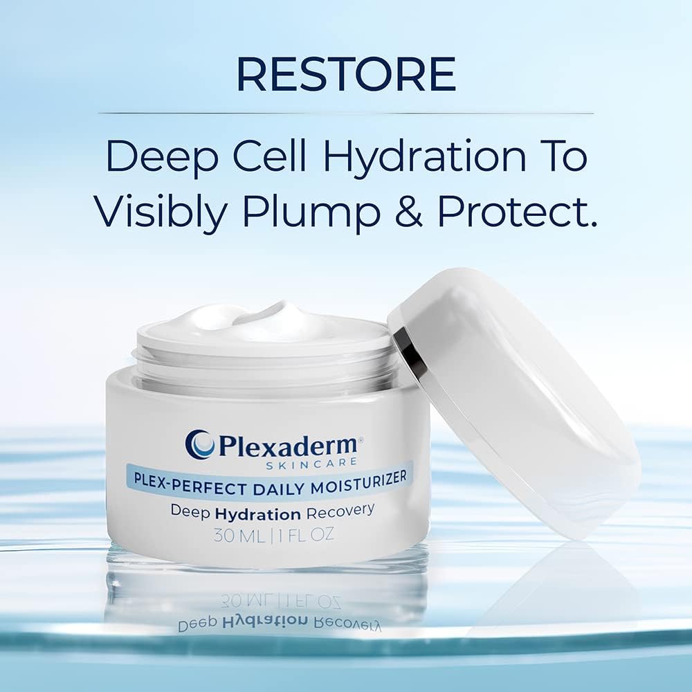 Plexaderm held in hand for scale showing compact 1 fl oz tube for travel convenience