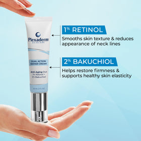 Plexaderm label closeup of ingredients showing clean-formula benefit