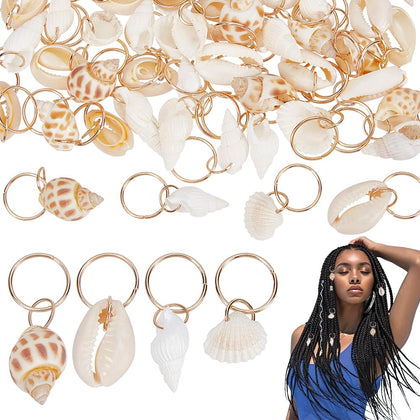 PLIGREAT seashell rings front view showing design and quantity benefits