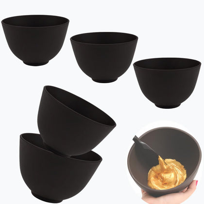 PLINNILUY front view of five silicone bowls showing set and convenience