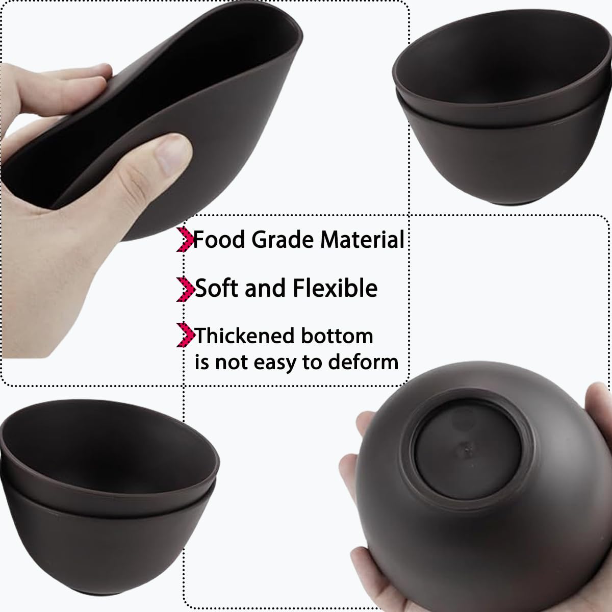PLINNILUY bowl held in hand to show compact travel-friendly size