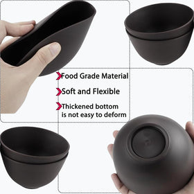 PLINNILUY bowl held in hand to show compact travel-friendly size