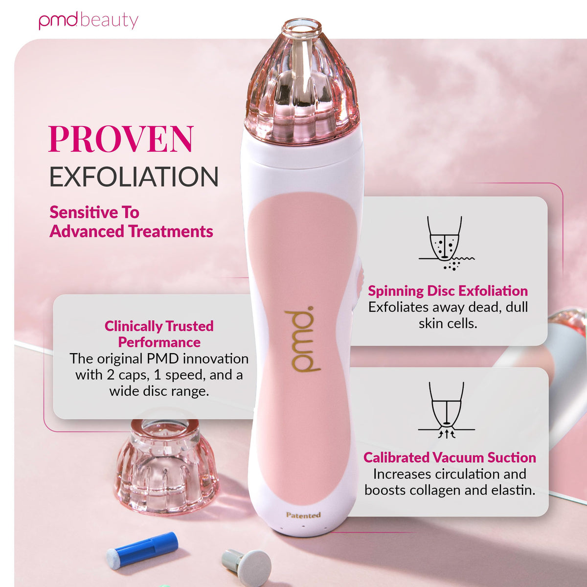 PMD Beauty close-up of exfoliating disc highlighting effective resurfacing