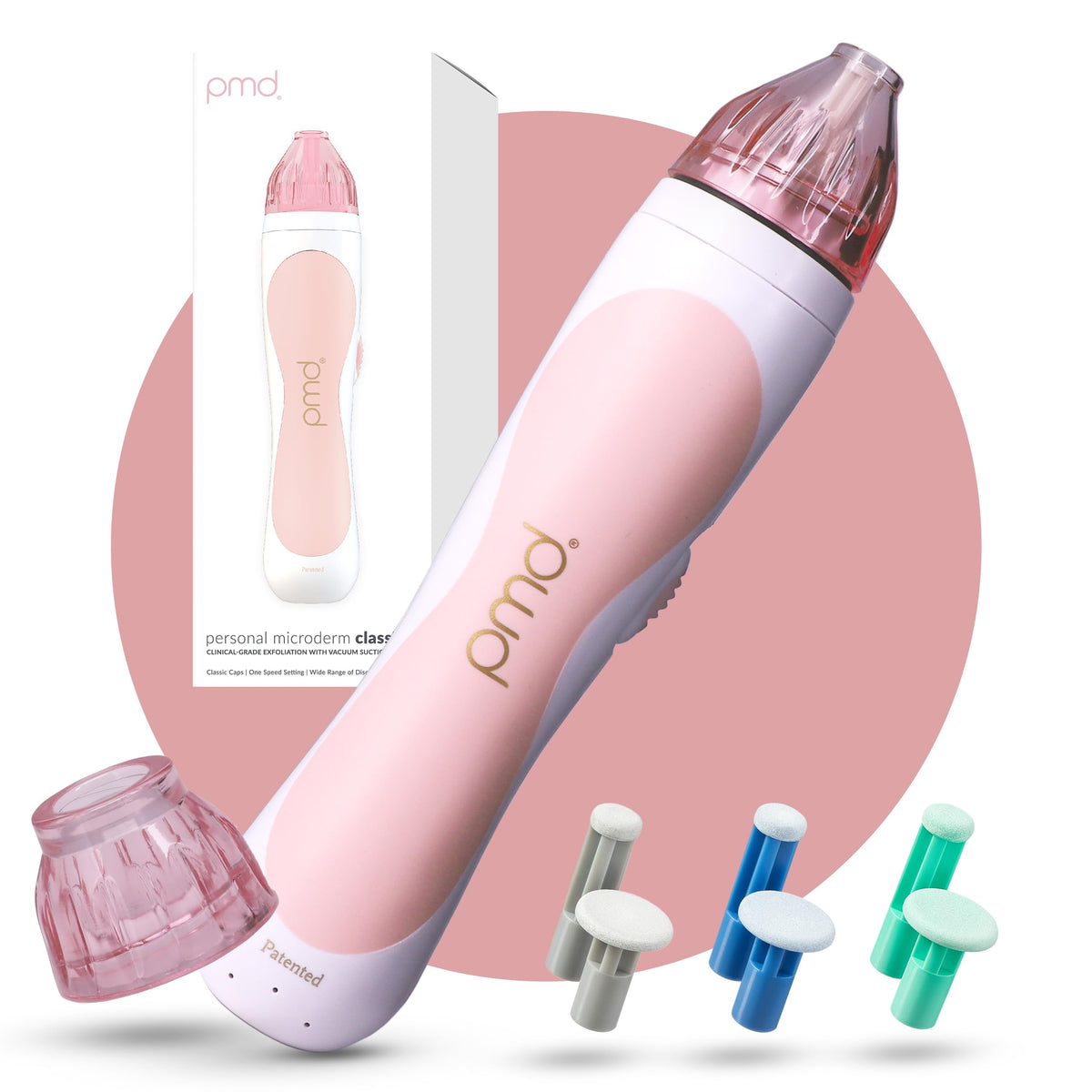 PMD Beauty device front view showing compact design and ease of use
