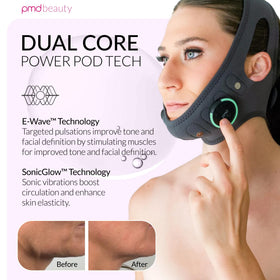 PMD Beauty side profile worn on model demonstrating lifted jawline benefit