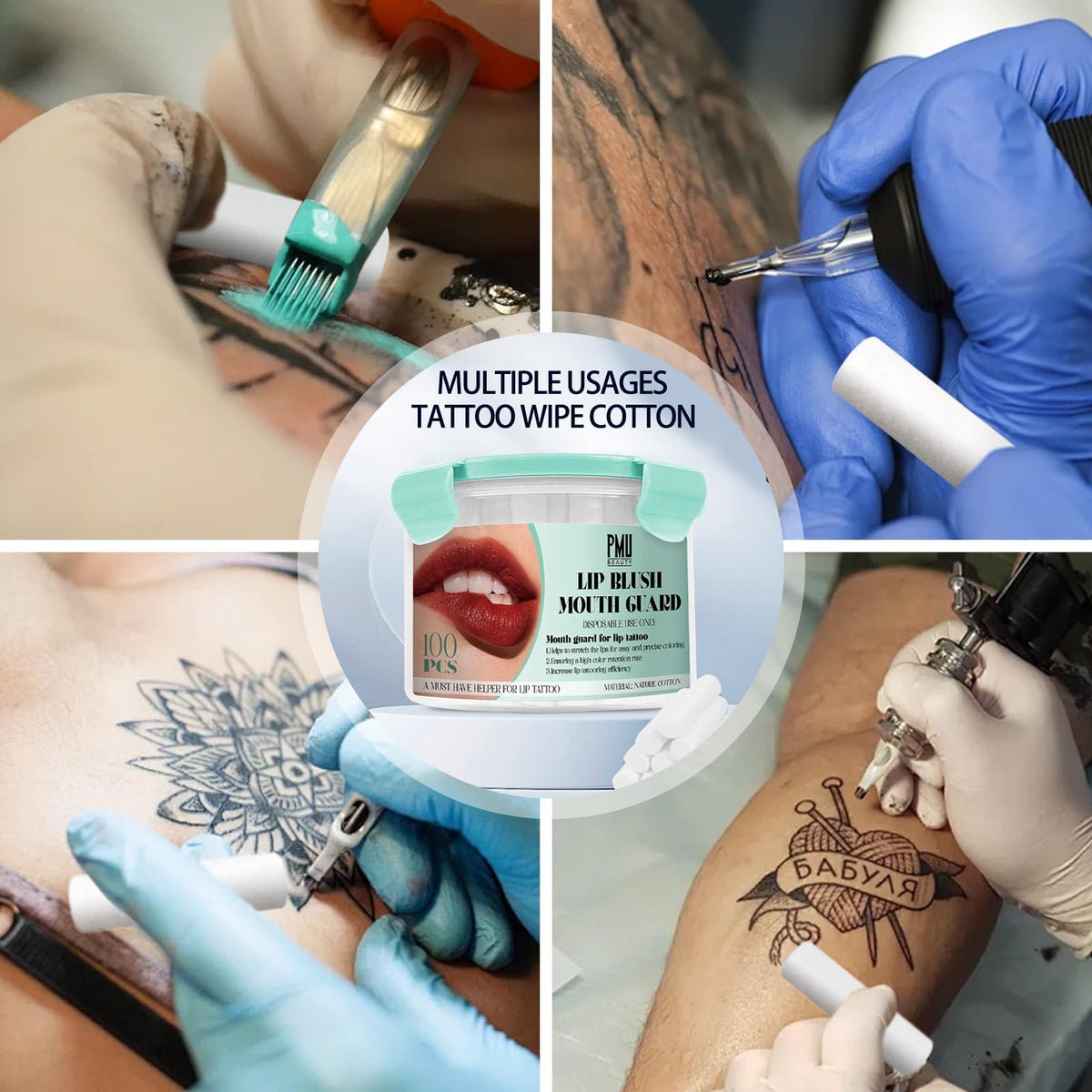 PMUBEAUTY stick absorbing excess saliva and ink for cleaner results
