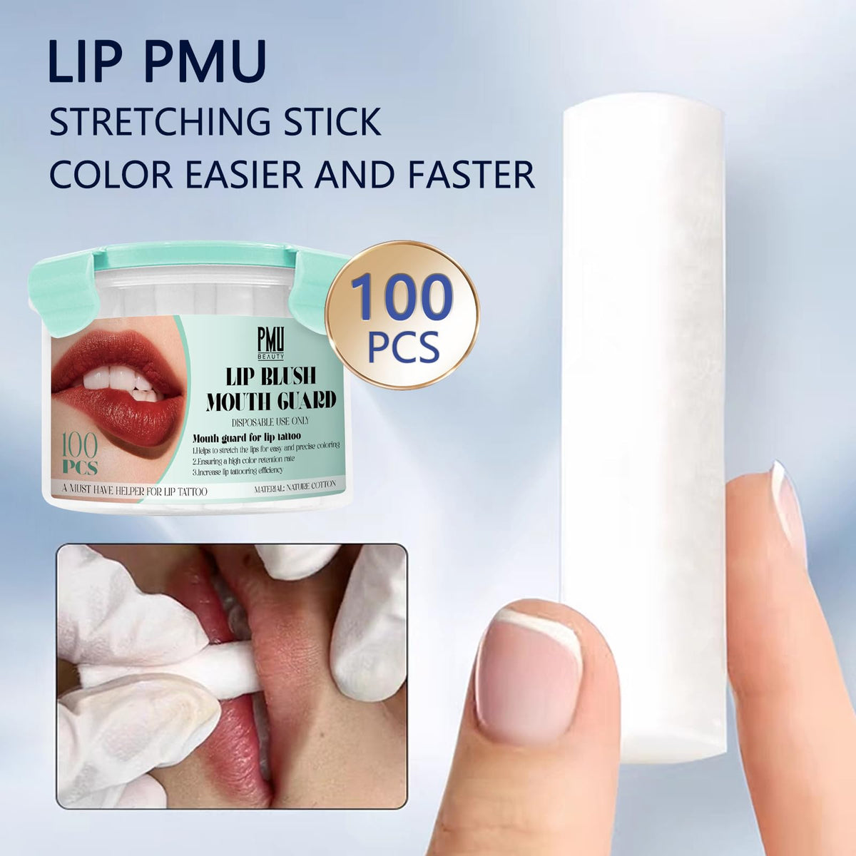 PMUBEAUTY close-up of dense cotton tip highlighting lint-free texture