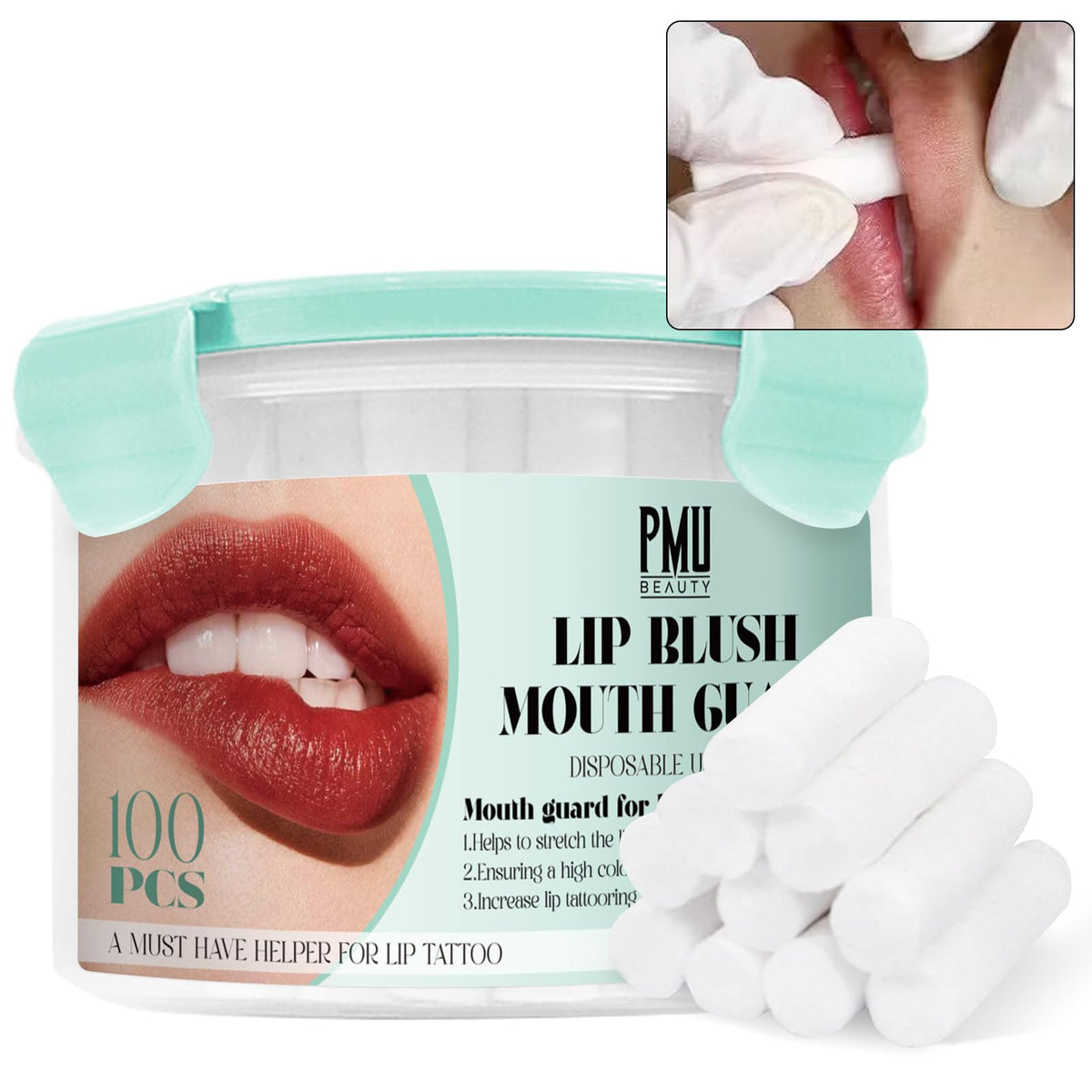 PMUBEAUTY sealed jar of 100 lip sticks showing neat professional supply