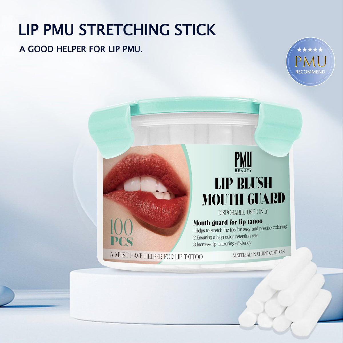 PMUBEAUTY sticks on a tattoo workstation illustrating studio-ready tools