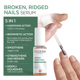 PODERM dropper releasing oil highlighting precise application and quick absorption