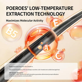 POEROES oil droplet in palm ready to apply for smooth hair