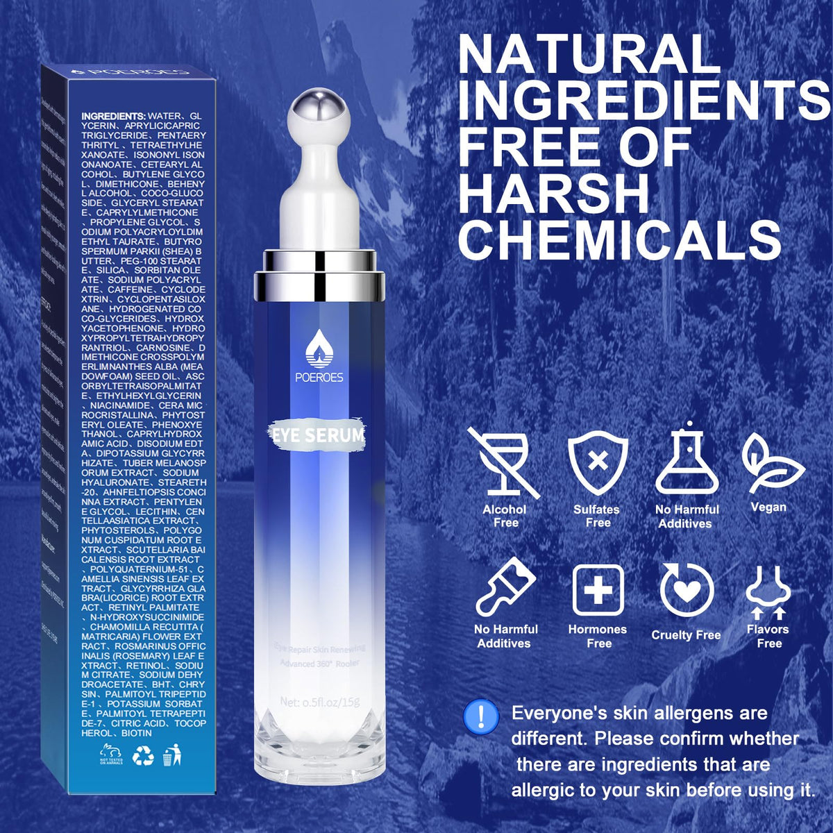 POEROES serum texture drop demonstrating lightweight hydration and fast absorption