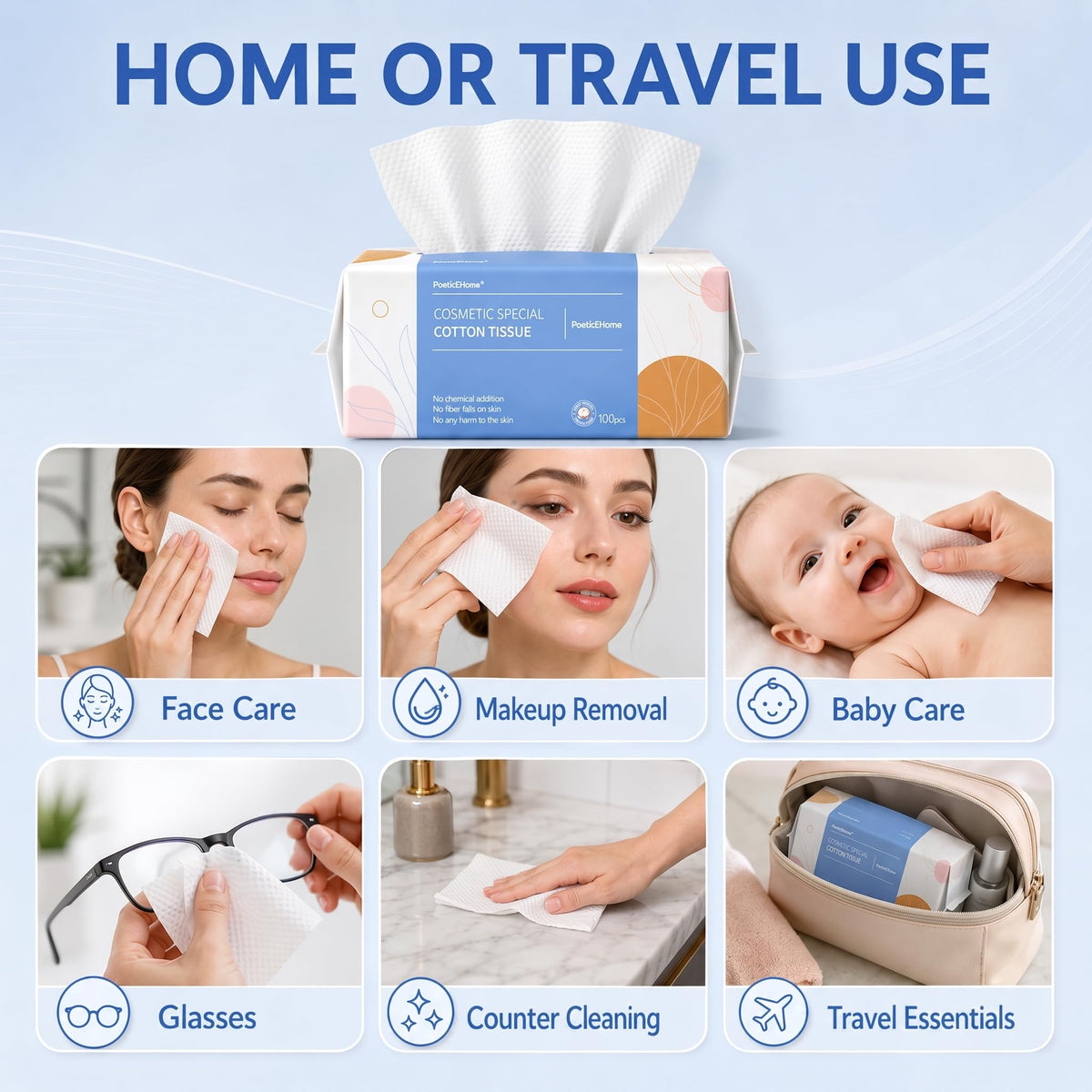 PoeticEHome travel pouch with wipes for portable, on-the-go use