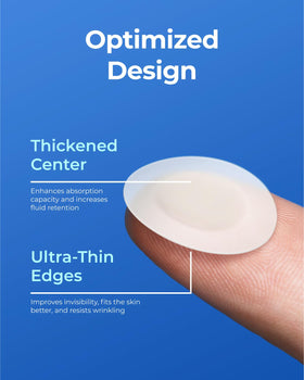 pointmass patch applied to cheek demonstrating discreet coverage and protection