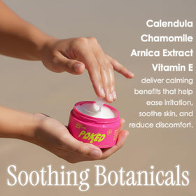 Poked ingredients botanicals featuring calendula chamomile arnica for calming