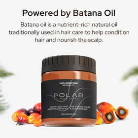 Polar Hair oil drop on hands demonstrating easy application and immediate softness