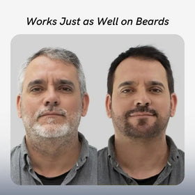 POLAR HAIR CARE before and after photo demonstrating visible gray reduction and natural finish