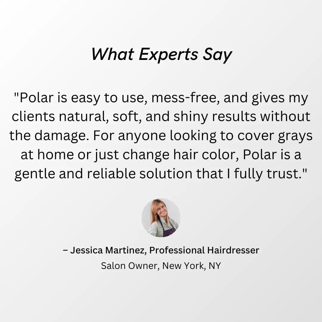 POLAR HAIR CARE bottle placed on bathroom shelf illustrating convenient at-home use
