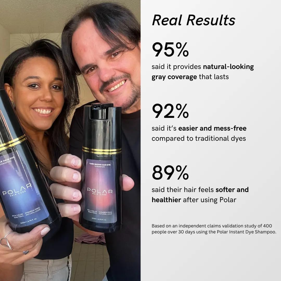 POLAR HAIR CARE lather on hair being massaged showing quick gray coverage benefit