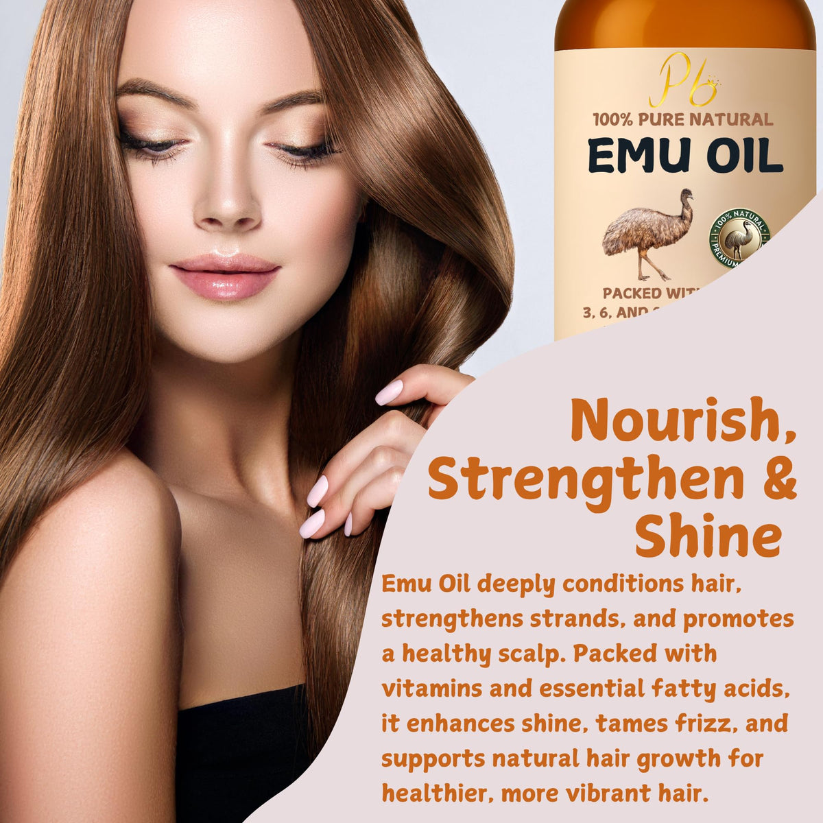 Pomberries used on hair ends to smooth frizz and condition split tips